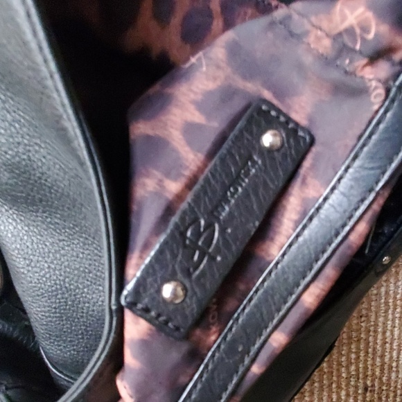 B. Makowsky black leather hobo slouch shoulder bag - Picture 3 of 8